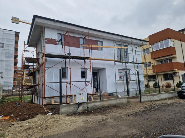 Aplicare placari decorative din caramida aparenta casa metalica