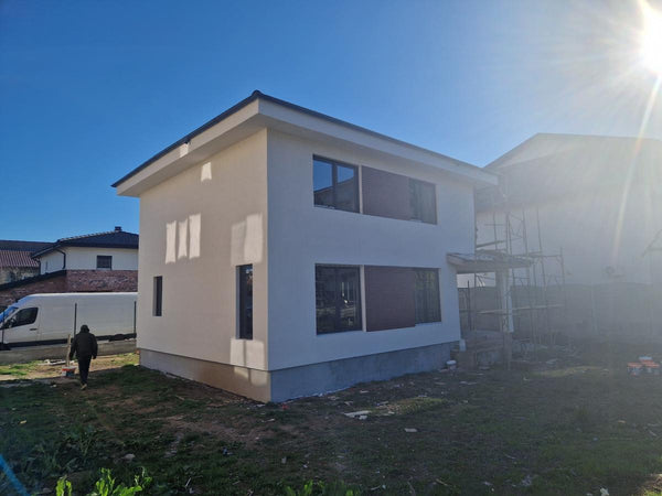 Aplicare placari decorative din caramida aparenta casa metalica