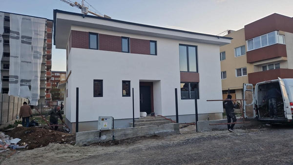 Aplicare placari decorative din caramida aparenta casa metalica