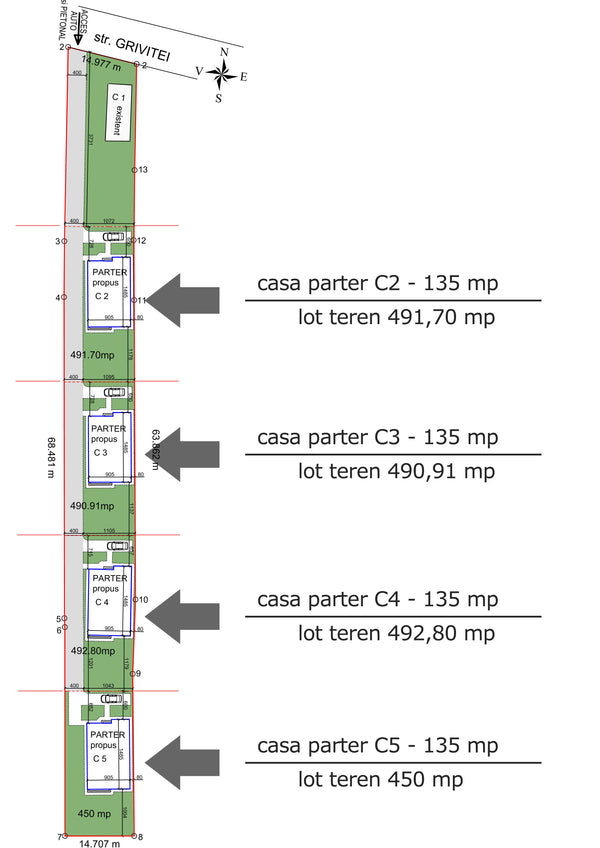 casa de vanzare Ilfov Snagov ultracentral 130 mp - plan de amplasament