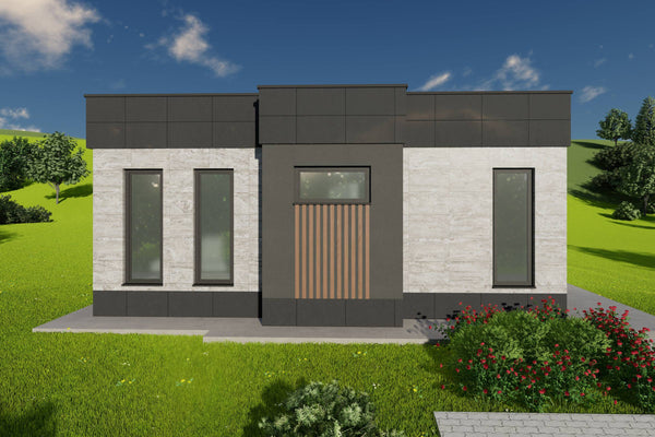 Constructie casa cu acoperis drept din zidarie bca imagine 11