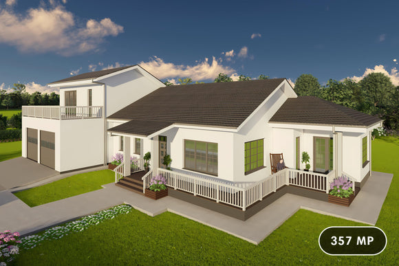 Constructie casa in stil american pe 2 nivele din zidarie model poza 1