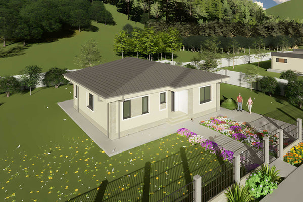 Constructie casa zidarie 4 camere 120 mp bca sau caramida - imagine exterioara casa poza 4