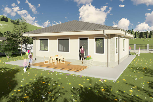 Constructie casa zidarie 4 camere 120 mp bca sau caramida - imagine exterioara casa poza 9