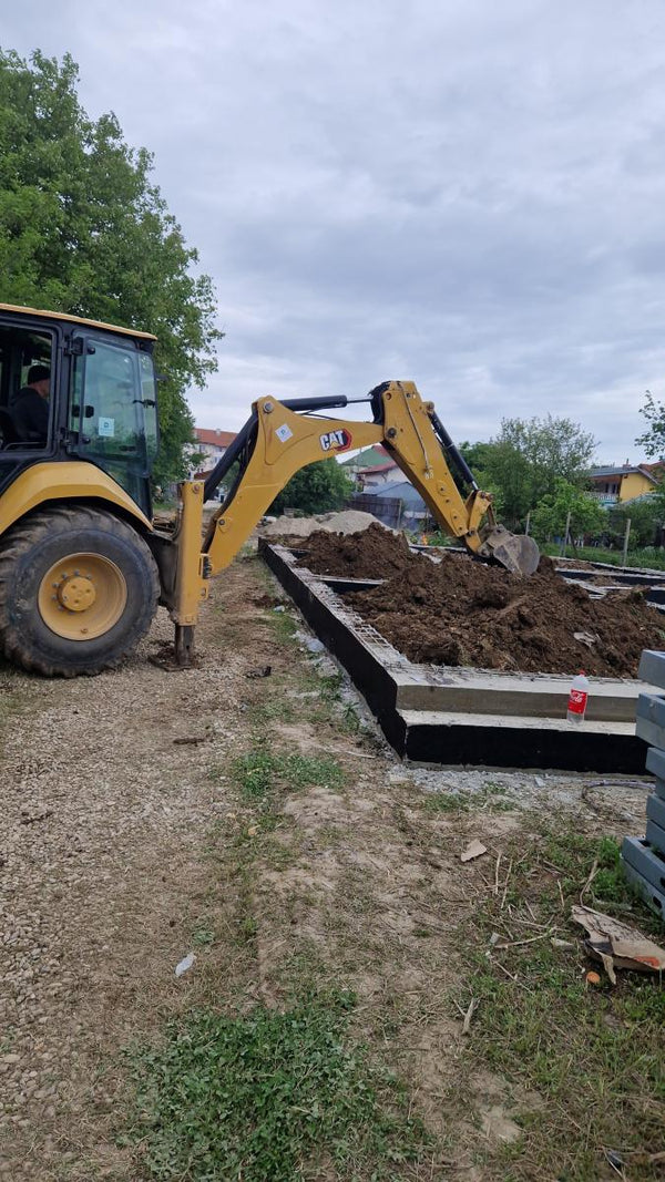 Decofrare grinzi fundatie, aplicare strat bituminos si umplutura pamant