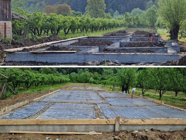 Decofrare grinzi umplutura fundatie si armare placa proiect casa cu etaj