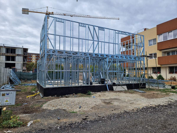 Montaj etaj structura metalica usoara proiect de casa P+1E