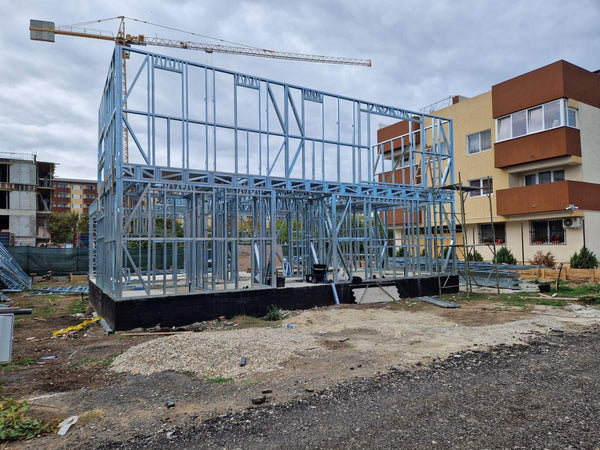 Montaj etaj structura metalica usoara proiect de casa P+1E