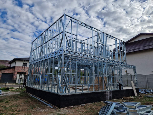 Montaj etaj structura metalica usoara proiect de casa P+1E