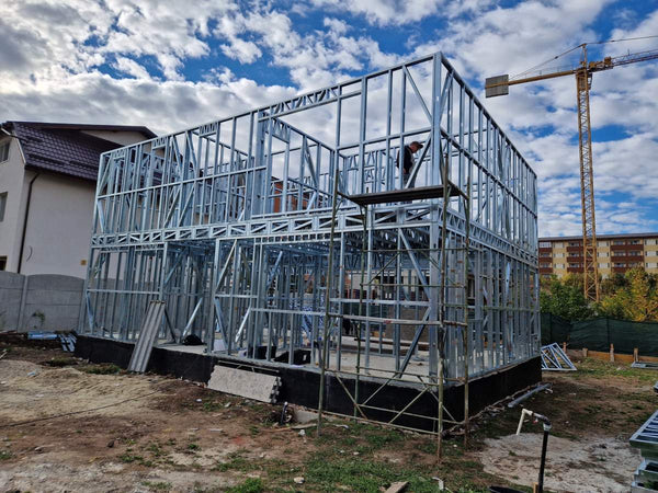 Montaj etaj structura metalica usoara proiect de casa P+1E
