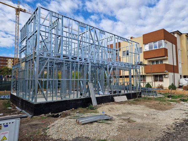 Montaj etaj structura metalica usoara proiect de casa P+1E
