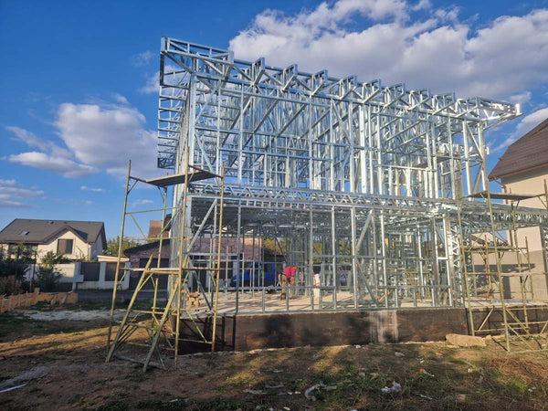 Montaj etaj structura metalica usoara proiect de casa P+1E