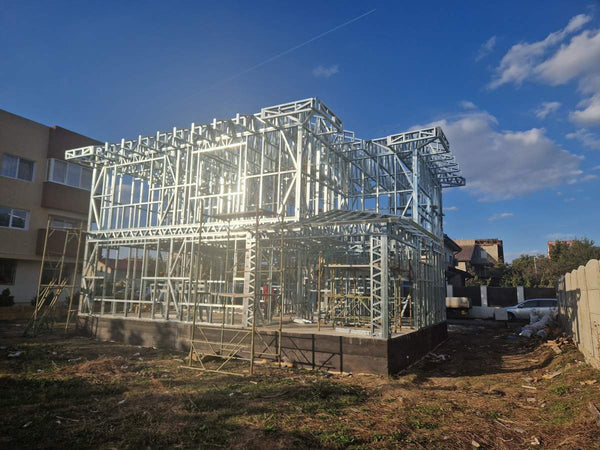 Montaj etaj structura metalica usoara proiect de casa P+1E