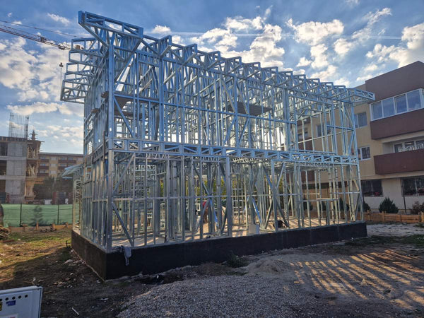 Montaj etaj structura metalica usoara proiect de casa P+1E