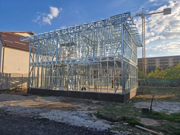 Montaj etaj structura metalica usoara proiect de casa P+1E