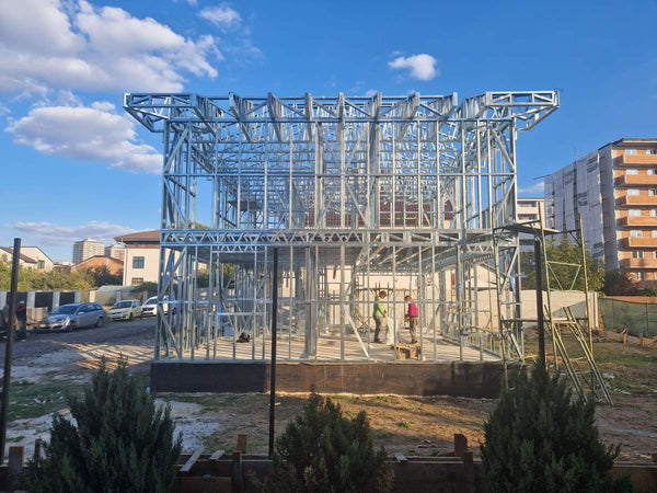 Montaj etaj structura metalica usoara proiect de casa P+1E