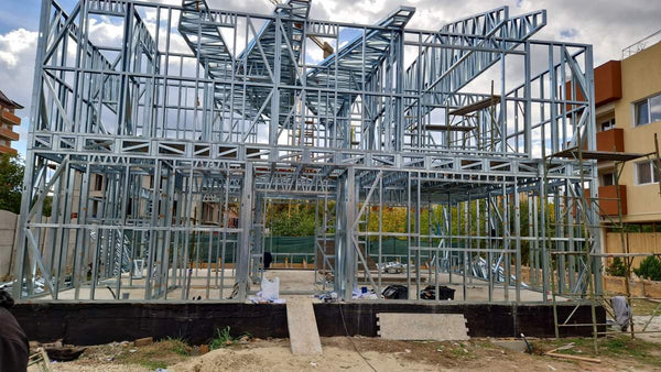 Montaj etaj structura metalica usoara proiect de casa P+1E