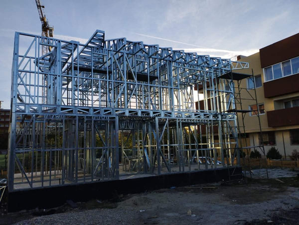 Montaj etaj structura metalica usoara proiect de casa P+1E