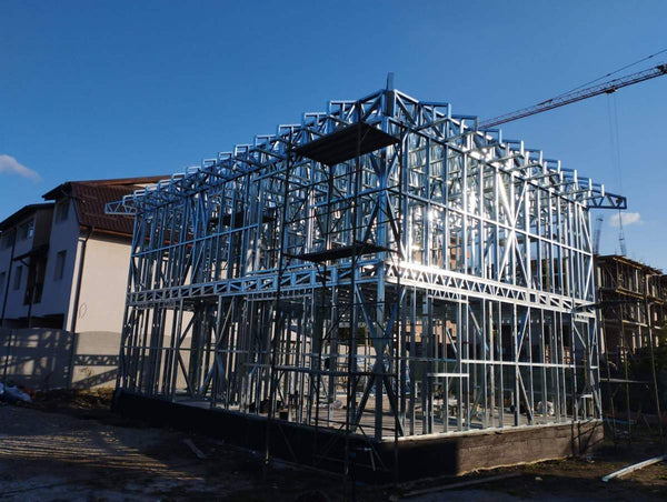 Montaj etaj structura metalica usoara proiect de casa P+1E