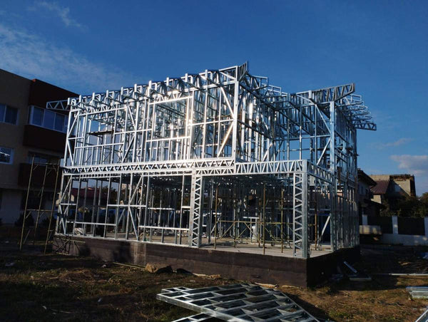 Montaj etaj structura metalica usoara proiect de casa P+1E
