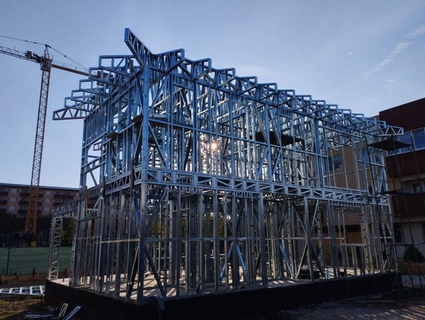 Montaj etaj structura metalica usoara proiect de casa P+1E