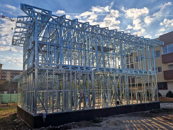 Montaj etaj structura metalica usoara proiect de casa P+1E