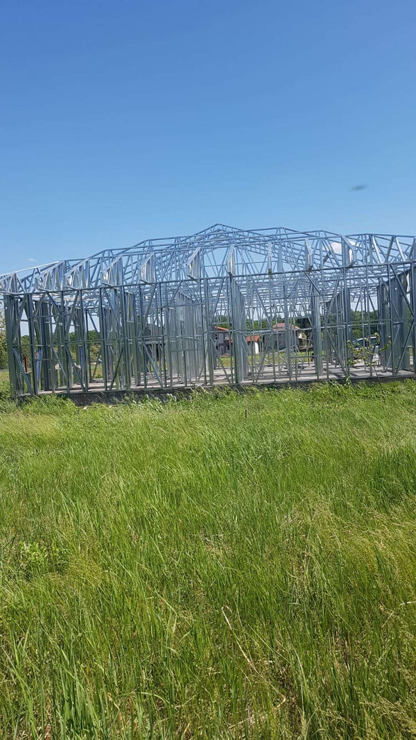 Montaj ferme metalice acoperis proiect de casa in Snagov 320 mp