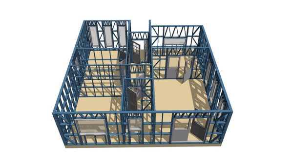Montaj structura metalica casa parter model 130-093 in Snagov