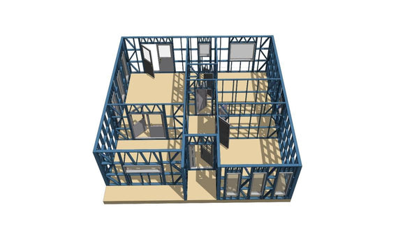 Montaj structura metalica casa parter model 130-093 in Snagov