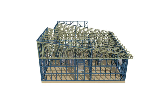 Montaj structura metalica casa parter model 130-093 in Snagov