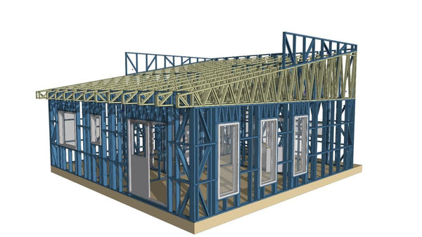 Montaj structura metalica casa parter model 130-093 in Snagov