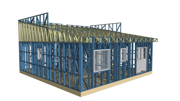 Montaj structura metalica casa parter model 130-093 in Snagov
