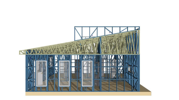 Montaj structura metalica casa parter model 130-093 in Snagov