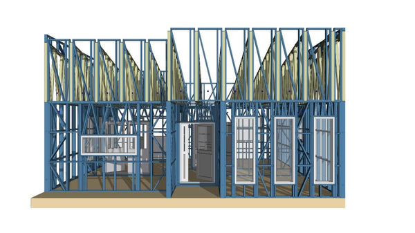 Montaj structura metalica casa parter model 130-093 in Snagov