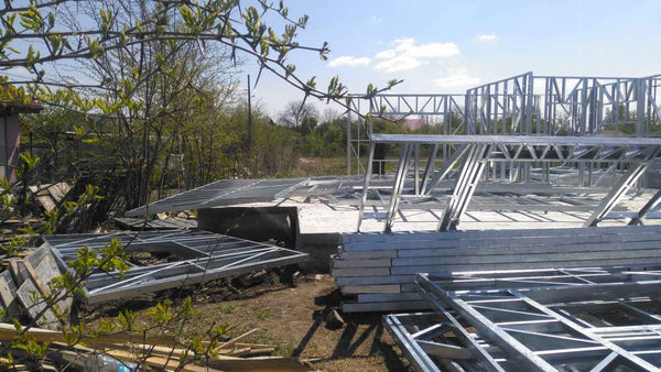 Montaj structura metalica usoara proiect casa 260mp