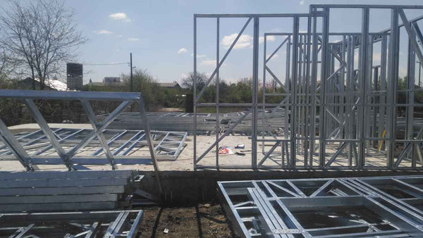 Montaj structura metalica usoara proiect casa 260mp