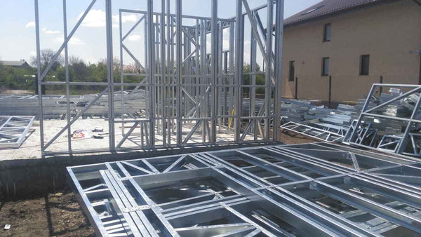 Montaj structura metalica usoara proiect casa 260mp