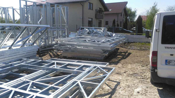 Montaj structura metalica usoara proiect casa 260mp
