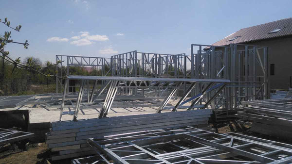 Montaj structura metalica usoara proiect casa 260mp