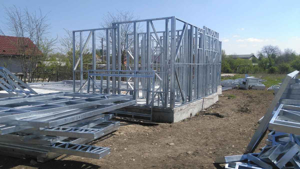 Montaj structura metalica usoara proiect casa 260mp