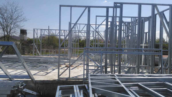 Montaj structura metalica usoara proiect casa 260mp