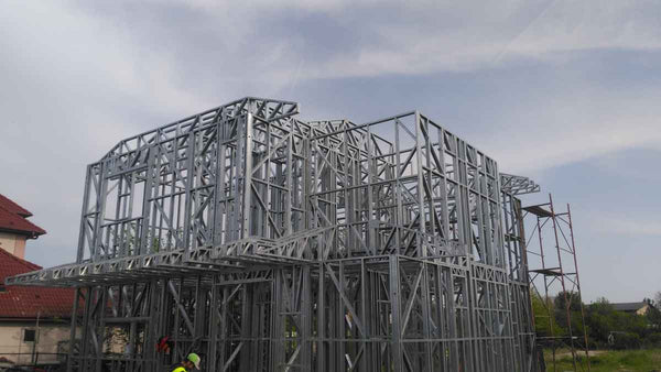 Montaj structura metalica usoara proiect casa 260mp