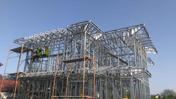 Montaj structura metalica usoara proiect casa 260mp