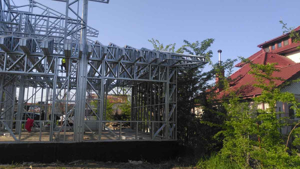 Montaj structura metalica usoara proiect casa 260mp