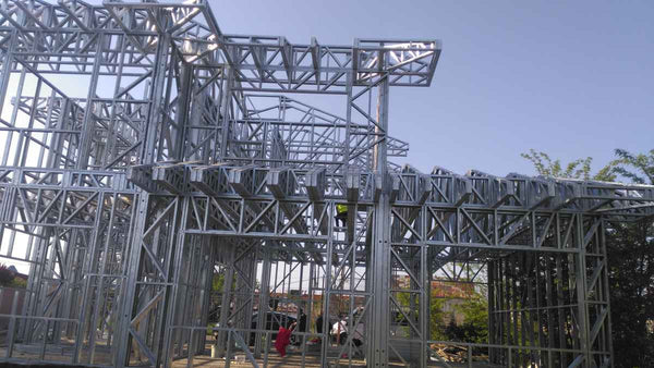 Montaj structura metalica usoara proiect casa 260mp
