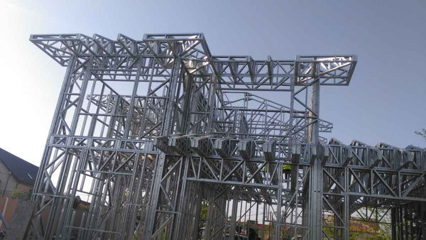 Montaj structura metalica usoara proiect casa 260mp