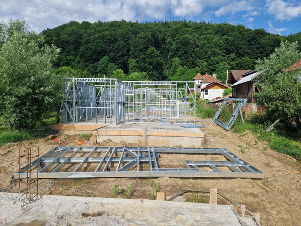 Montaj structura metalica proiect de casa cu etaj 206 mp