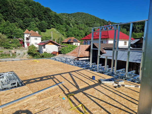 Montaj structura metalica proiect de casa cu etaj 206 mp