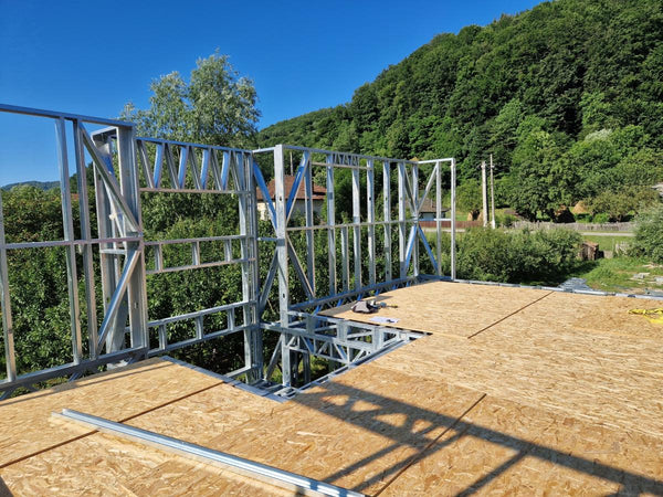Montaj structura metalica proiect de casa cu etaj 206 mp
