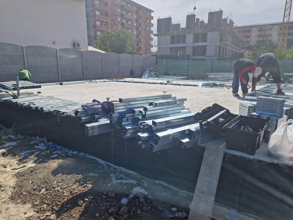 Montaj parter structura metalica usoara proiect de casa P+1E